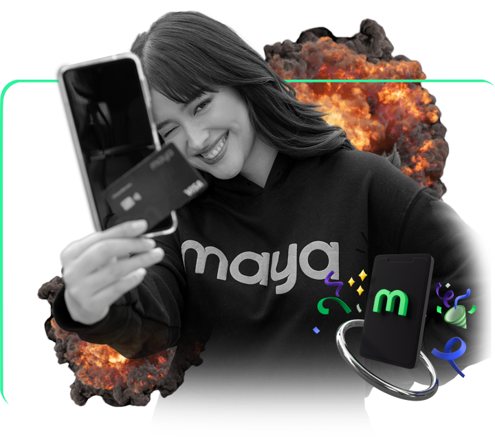 liza holding phone and maya card