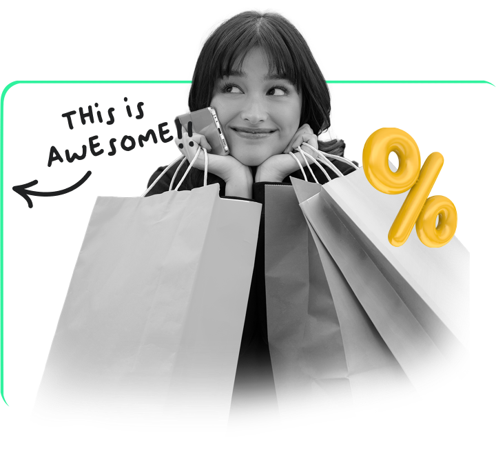 liza with shopping bags