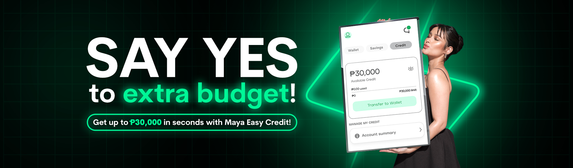 say yes to extra budget banner