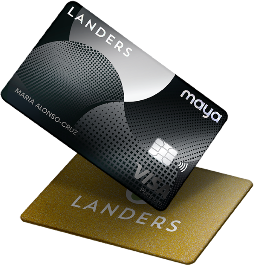 Landers credit card front and back